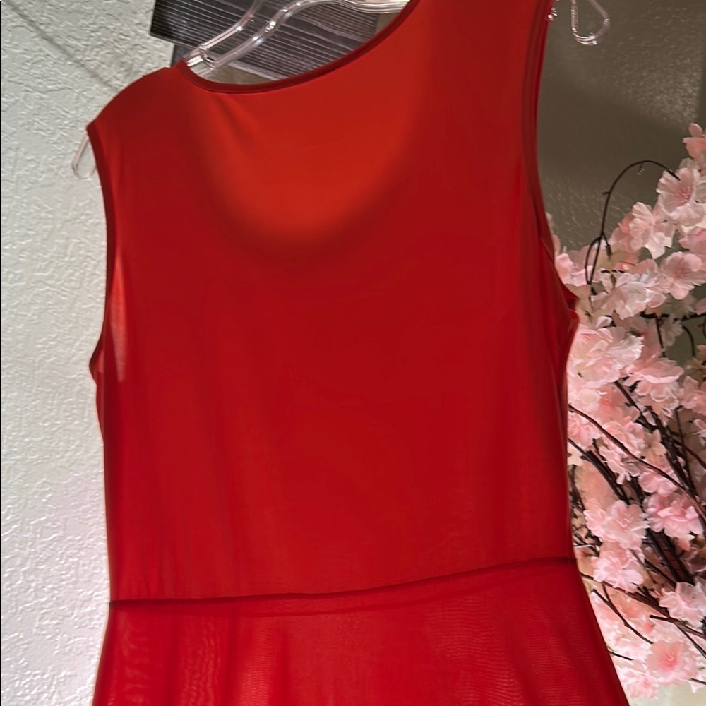 West Loop Orange Pleated Sundress - Picture 4 of 7